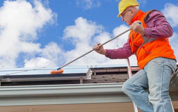 Dishes soft wash roof cleaning